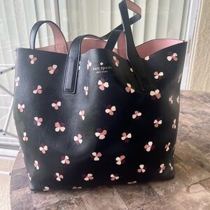 Kate Spade Black and Pink Floral Tote